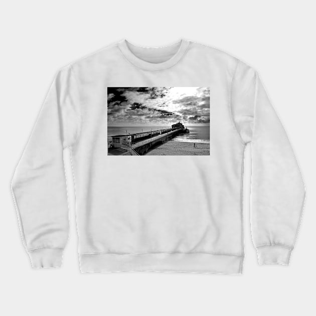 Bournemouth Pier And Beach Dorset England Crewneck Sweatshirt by AndyEvansPhotos